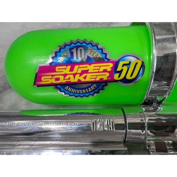 Vintage Larami Super Soaker 50 10th Anniversary Chrome Water Gun 2000 Rare - Picture 4 of 10